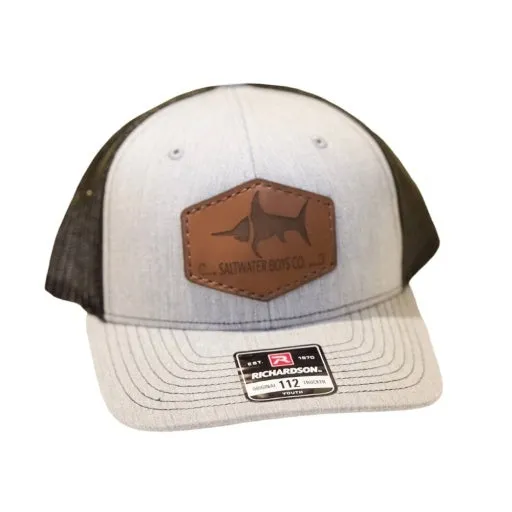 Leather Logo Hat - Grey/Black