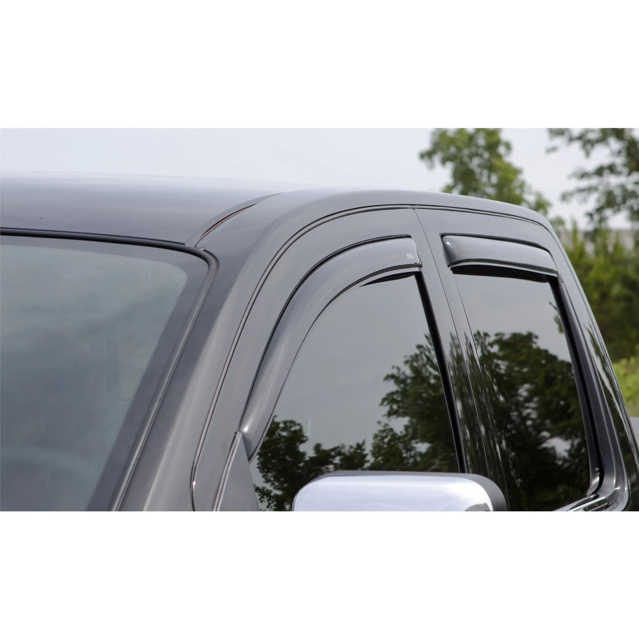 Lund Front / Rear In-Channel Ventvisor - Stick-On - Dark Smoke - Extended Cab - GM Fullsize Truck 2014