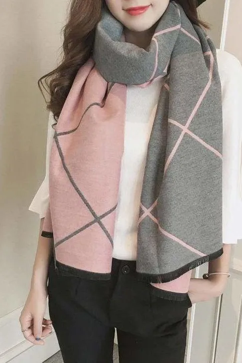 Luxe Pashmina Plaid Travel Scarf