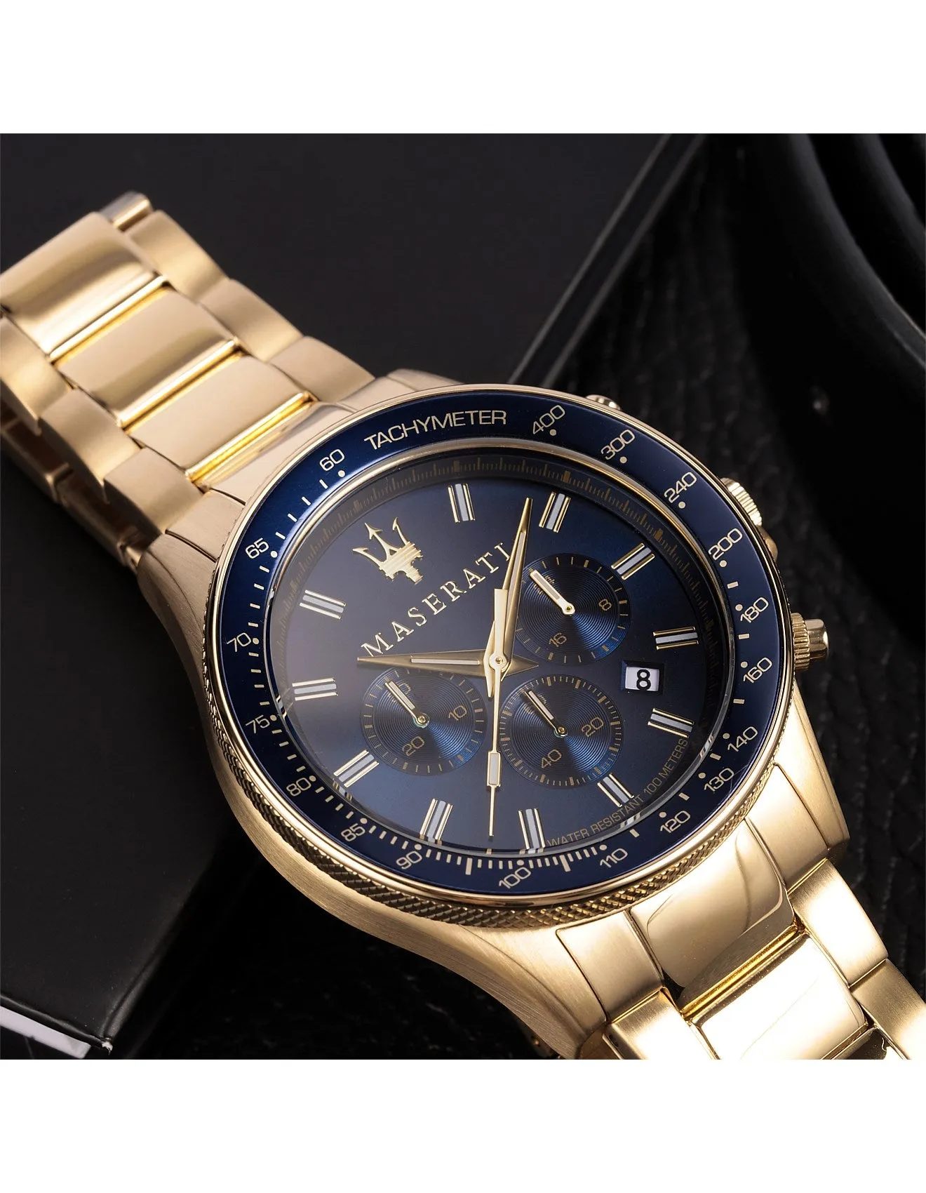 Maserati Sfida 44mm Gold Chronograph Watch.- R8873640008
