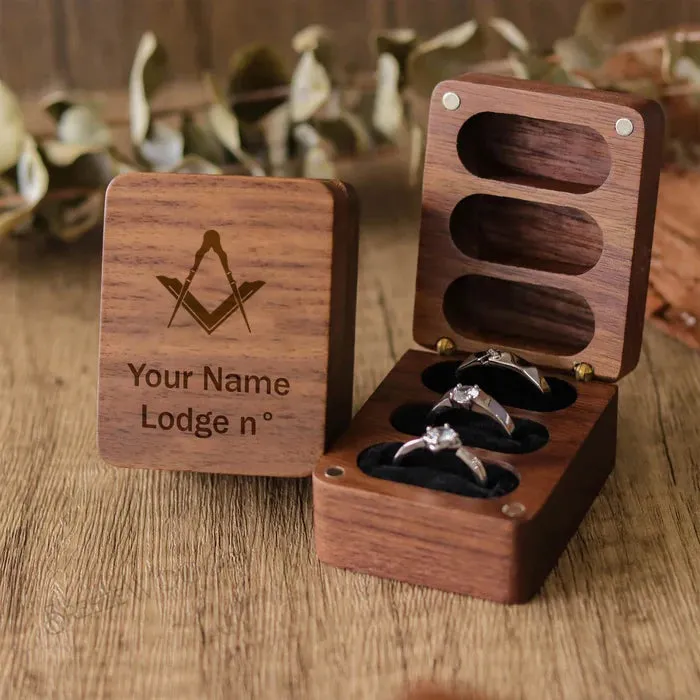 Master Mason Blue Lodge Jewelry Box - Wooden Customizable