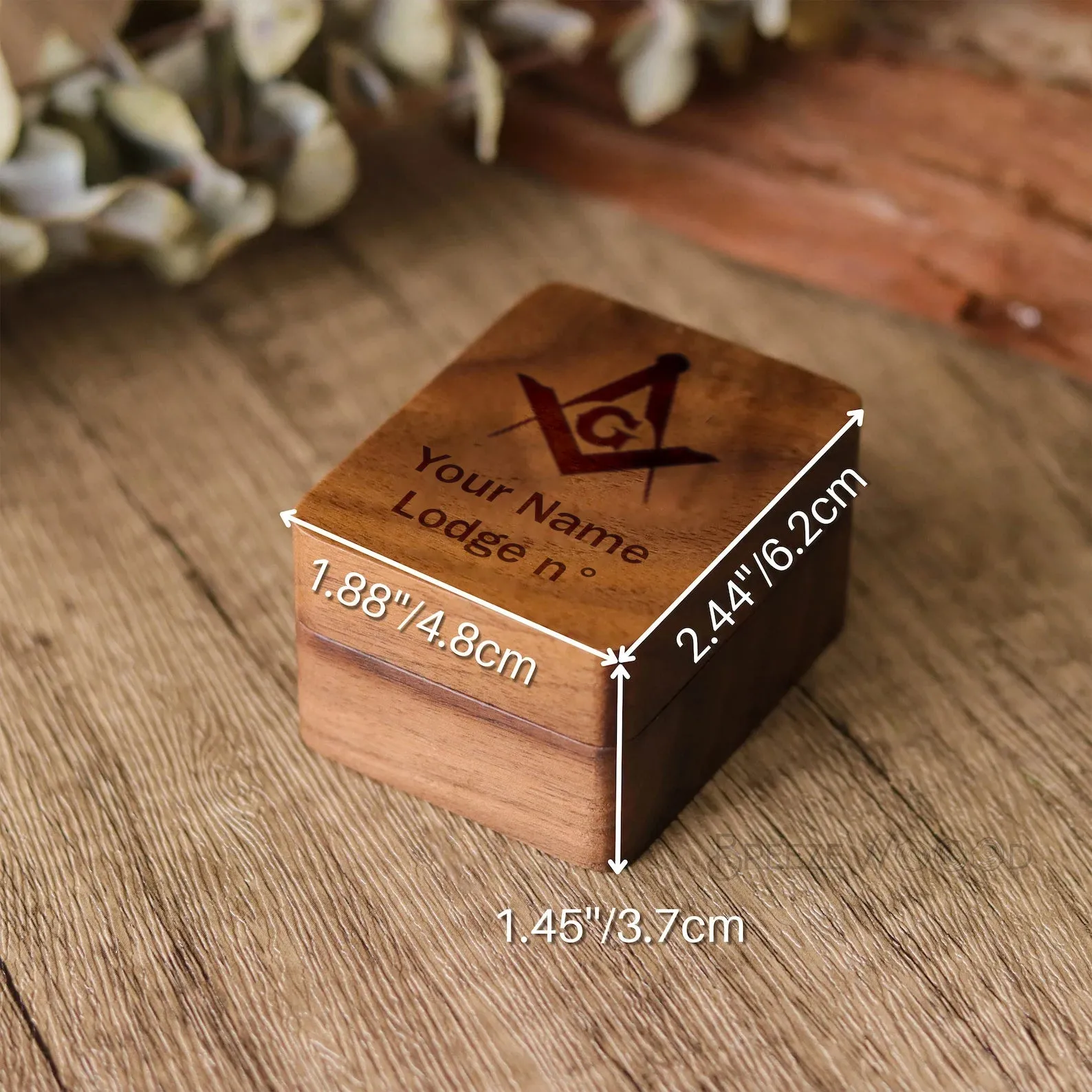 Master Mason Blue Lodge Jewelry Box - Wooden Customizable