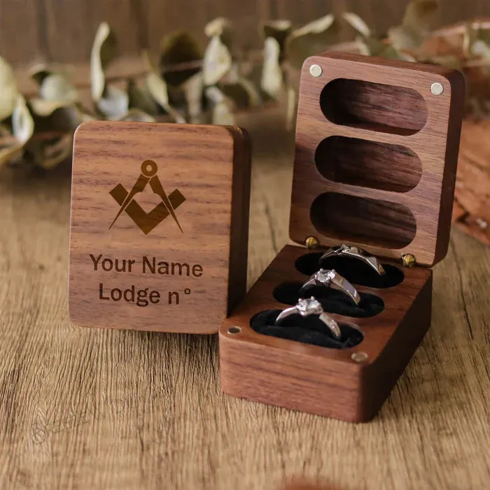Master Mason Blue Lodge Jewelry Box - Wooden Customizable