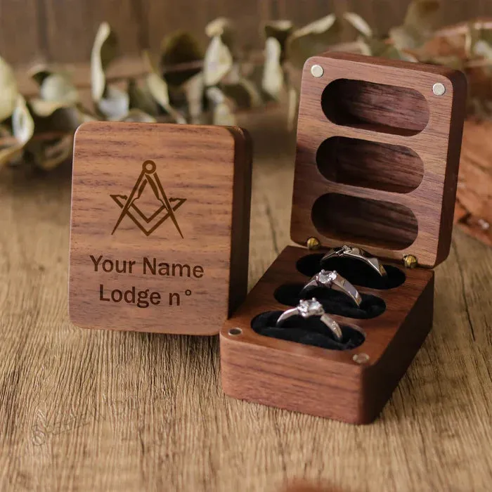 Master Mason Blue Lodge Jewelry Box - Wooden Customizable