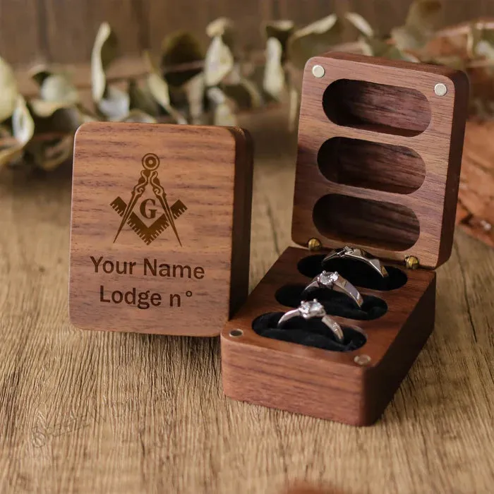Master Mason Blue Lodge Jewelry Box - Wooden Customizable
