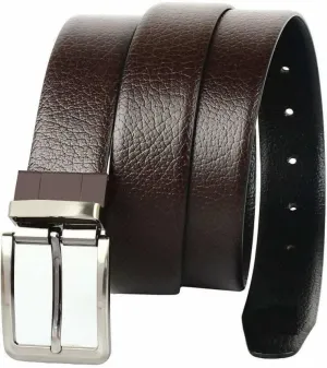 Men Evening, Party, Formal, Casual Black Genuine Leather Reversible Belt (Size: 40)