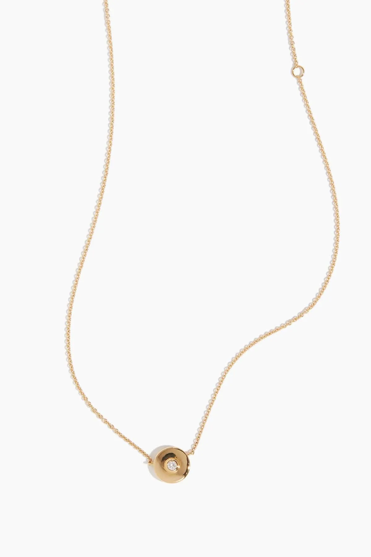 Mini Saucer Pendant Necklace in 18k Yellow Gold