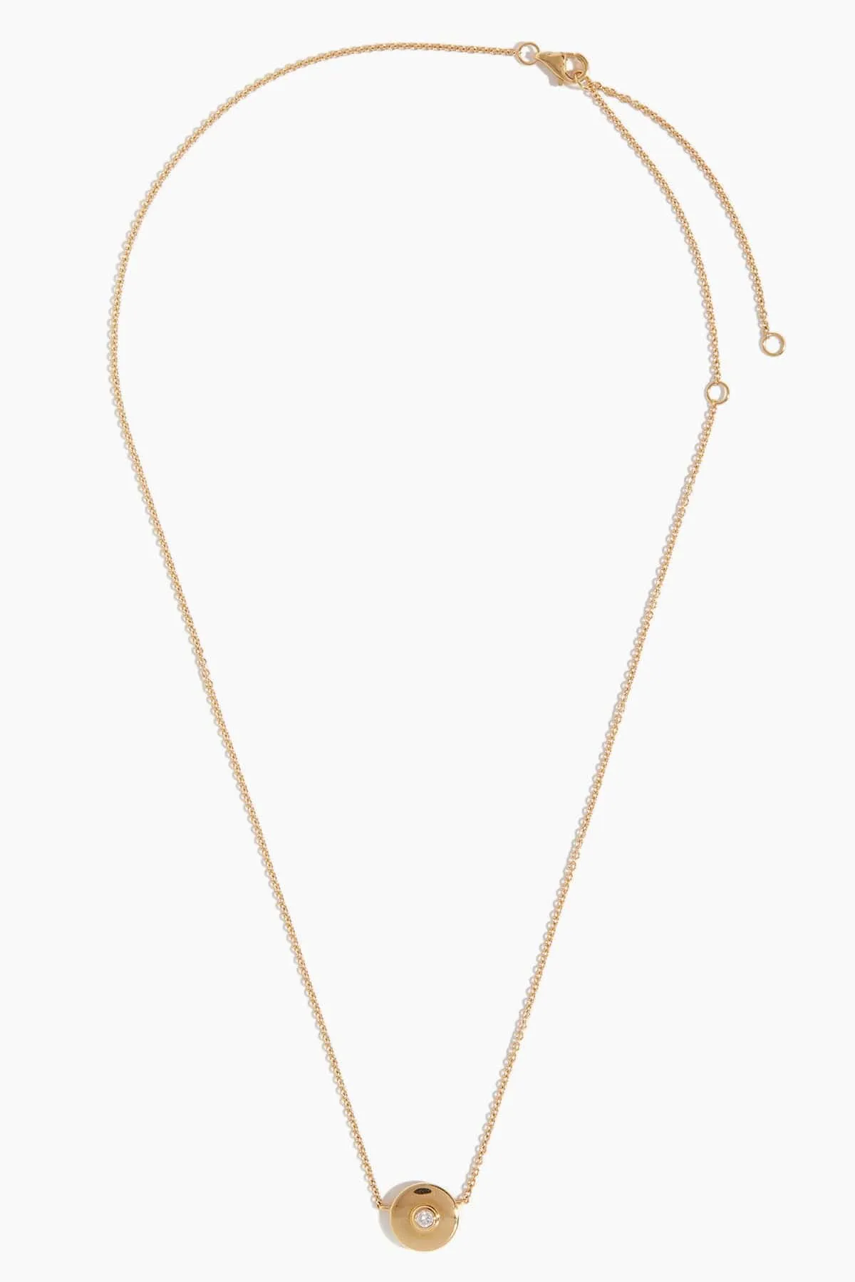 Mini Saucer Pendant Necklace in 18k Yellow Gold
