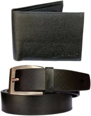 Multispace Black Belt with Black Album Wallet Men's Faux Leather