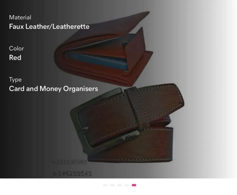 Multispace Combo Brown Belt And Wallet Men's Artificial Leather Combo (Red)