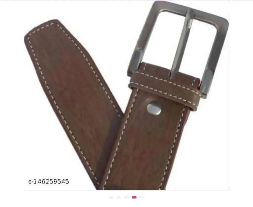 Multispace Combo Brown Belt And Wallet Men's Artificial Leather Combo (Red)