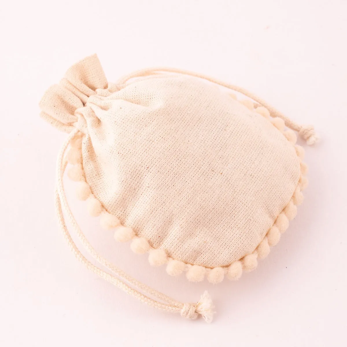 Pack Of 100 Natural Cotton Jewelry Packaging Pouch, Designer Wedding Favor Bags - CraftJaipur