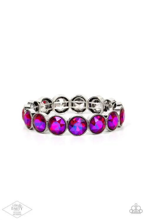 Paparazzi Number One Knockout -  Pink Multi Bracelet -  Pink Diamond Life of the Party Exclusive
