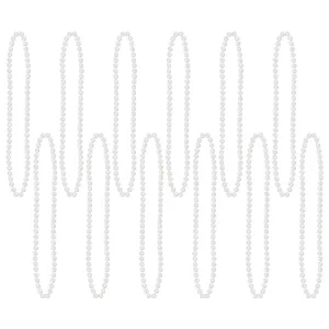 Party Bead Necklaces - Small Round white (12 per Package)