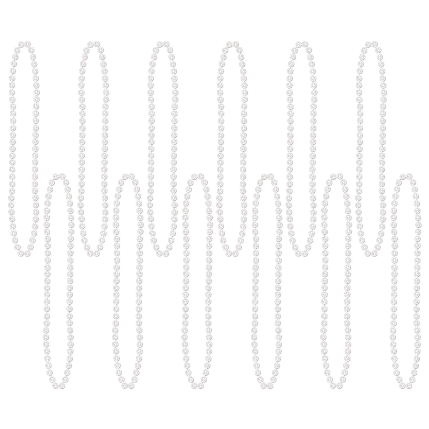 Party Bead Necklaces - Small Round white (12 per Package)