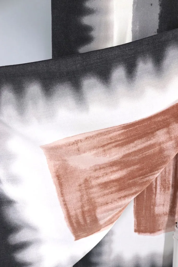 Pashmina Scarf / Terra Cotta and Grey Ombre