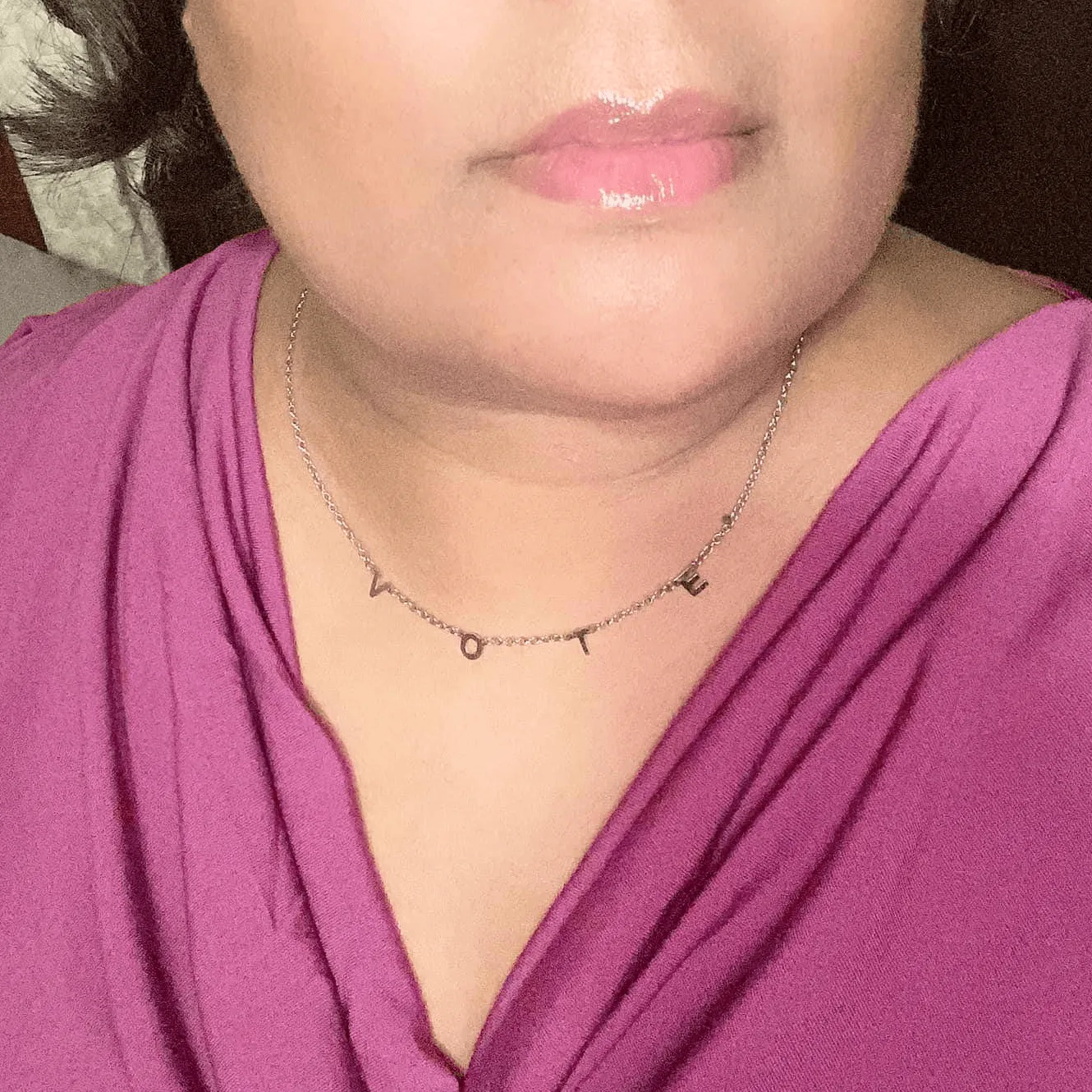 "VOTE" Letter Necklace (Stainless Steel)