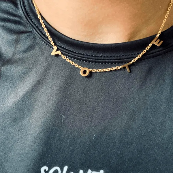 "VOTE" Letter Necklace (Stainless Steel)