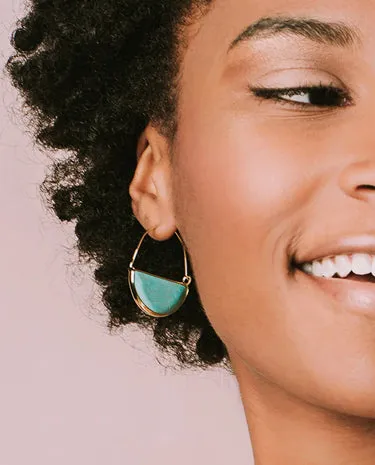Scout Curated Wears - Stone Prism Hoop - Turquoise/Silver