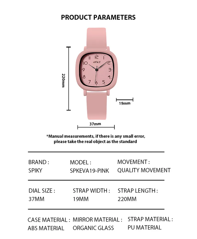 Spiky Eva19 Square Analog Watch for Kids - Brown
