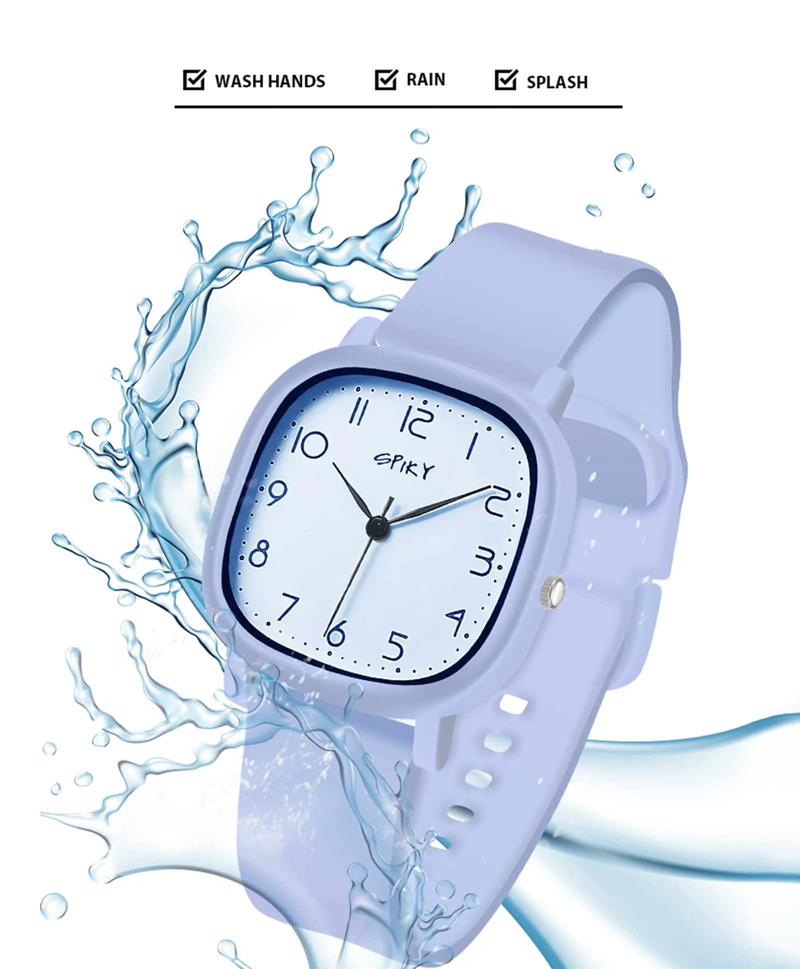 Spiky Eva19 Square Analog Watch for Kids - Brown