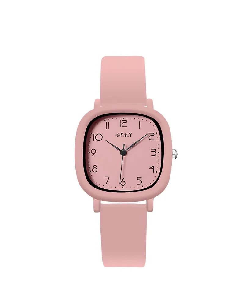 Spiky Eva19 Square Analog Watch for Kids - Brown