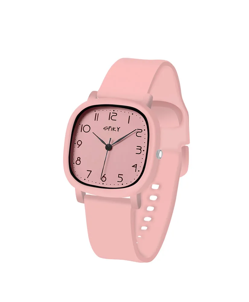 Spiky Eva19 Square Analog Watch for Kids - Brown