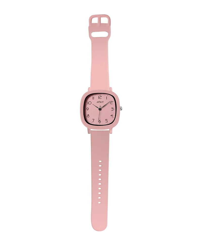 Spiky Eva19 Square Analog Watch for Kids - Brown