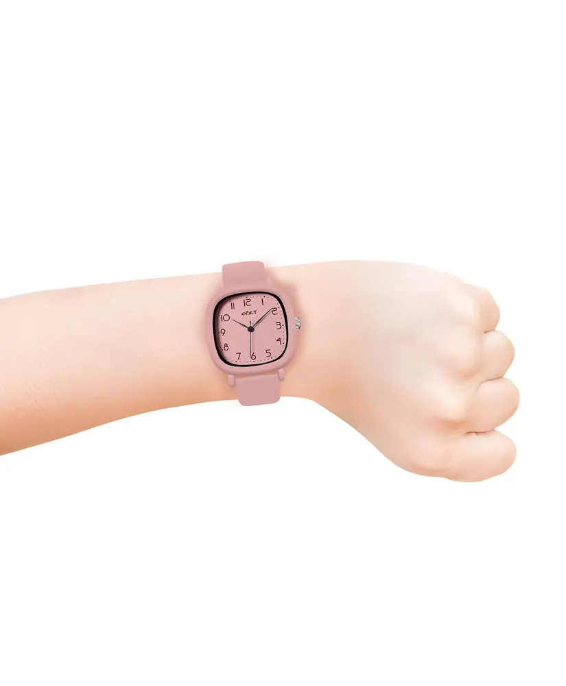 Spiky Eva19 Square Analog Watch for Kids - Brown