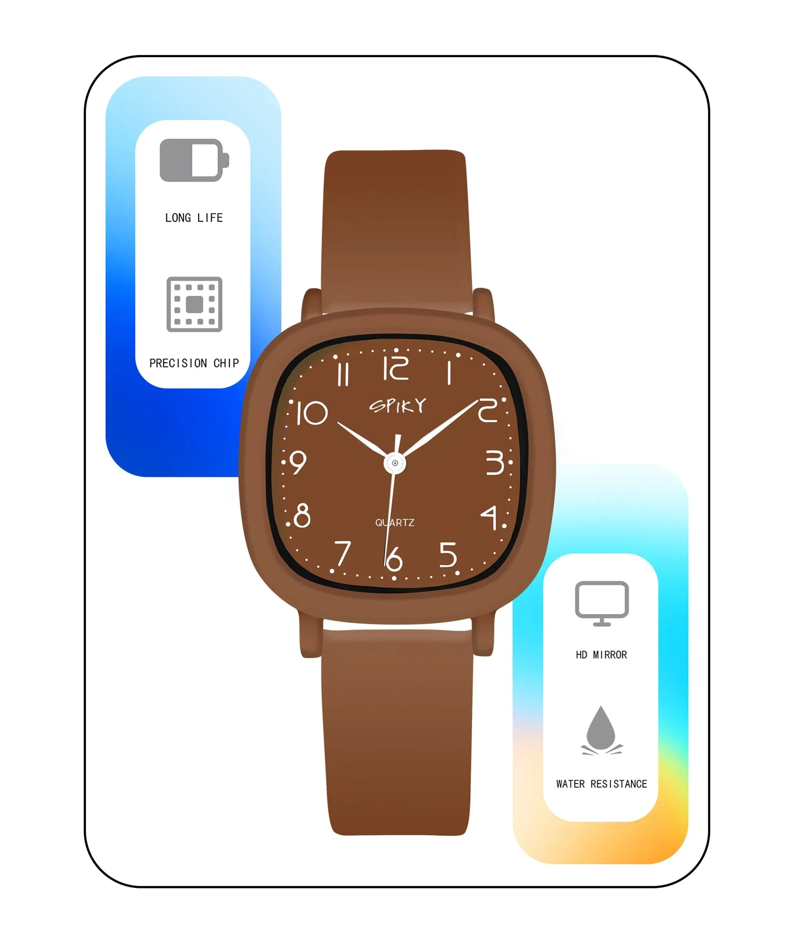 Spiky Eva19 Square Analog Watch for Kids - Green