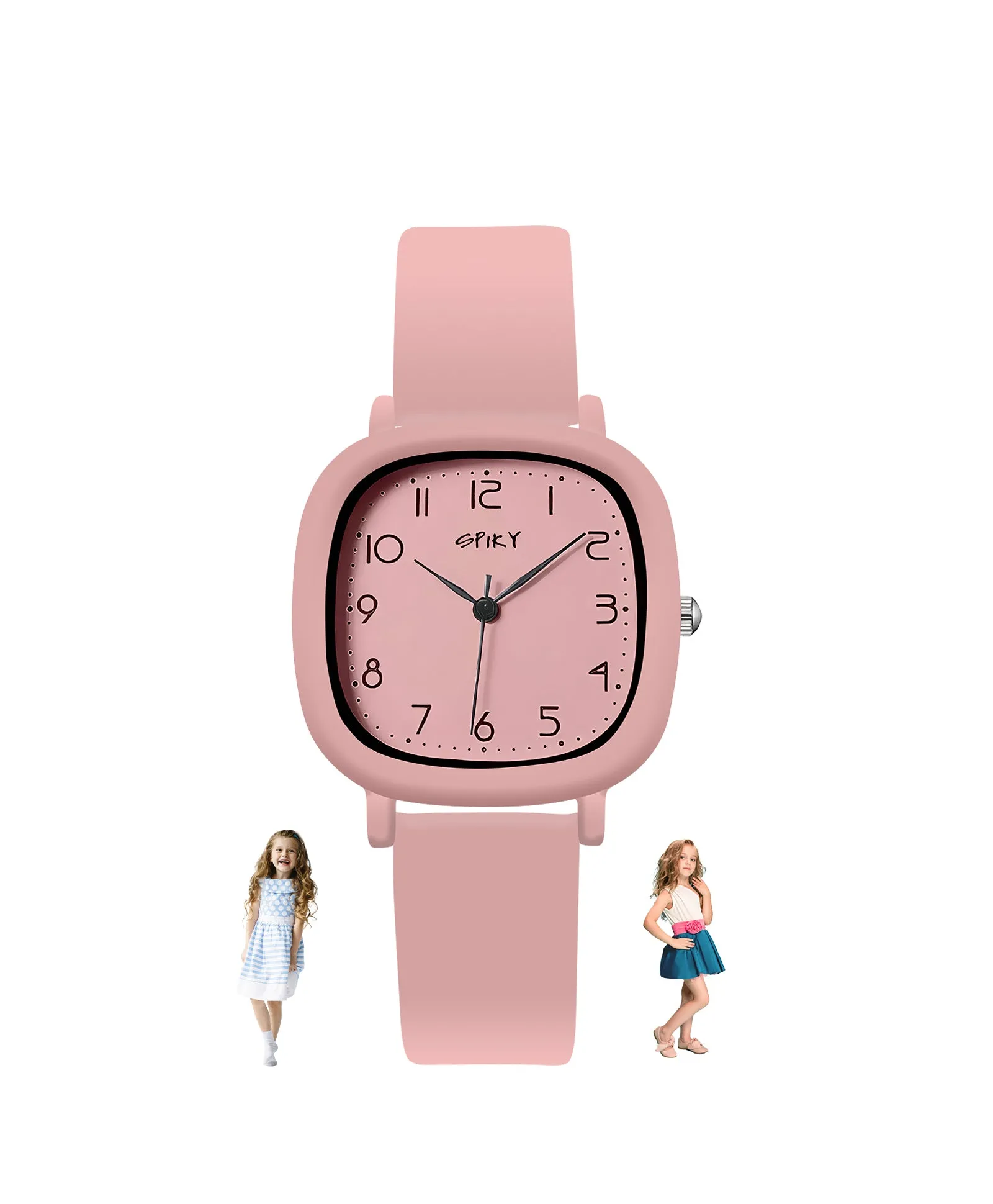 Spiky Eva19 Square Analog Watch for Kids - Green