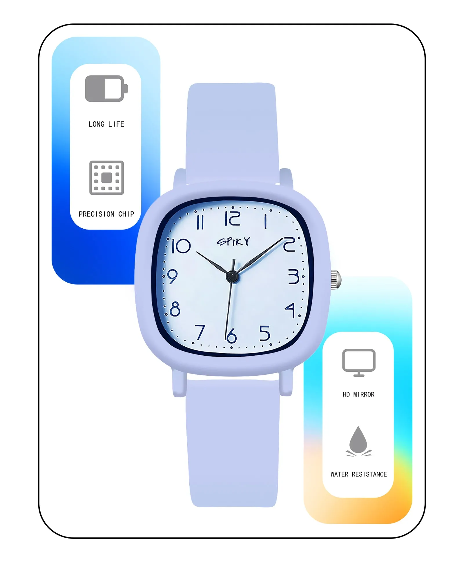 Spiky Eva19 Square Analog Watch for Kids - Green