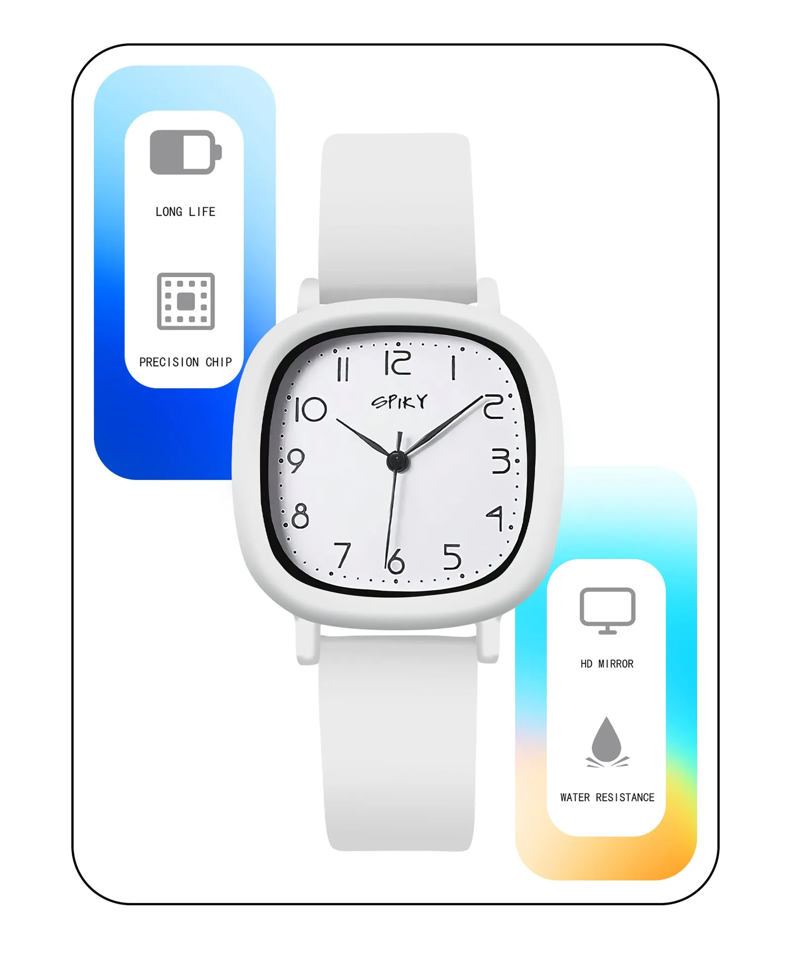 Spiky Eva19 Square Analog Watch for Kids - Green