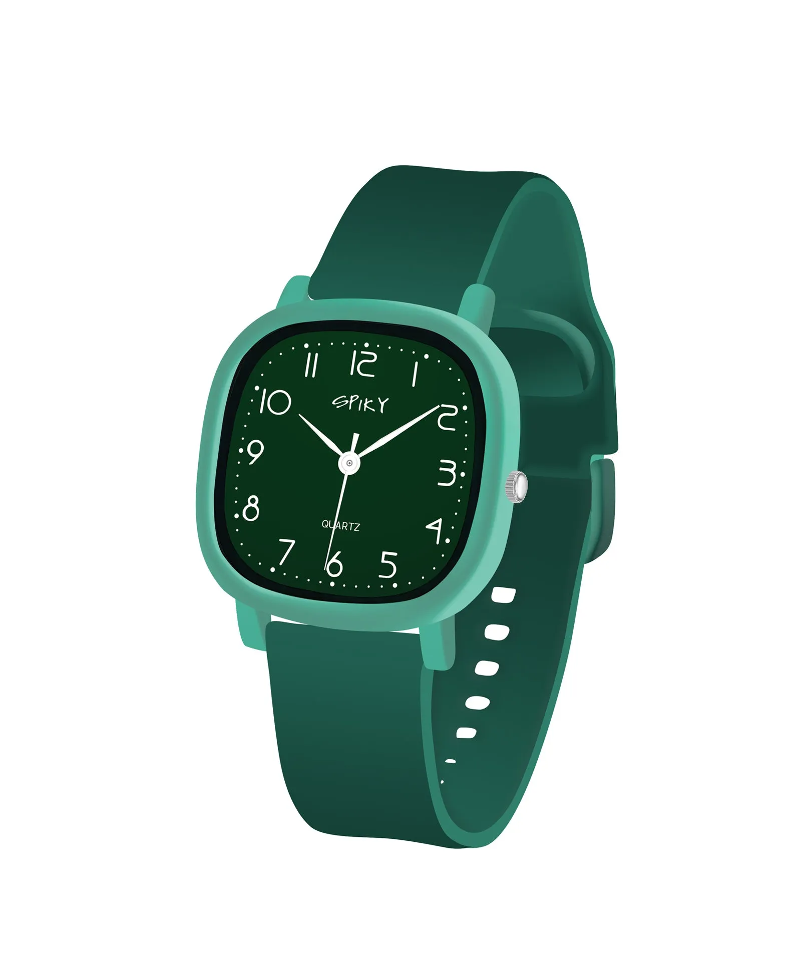 Spiky Eva19 Square Analog Watch for Kids - Green