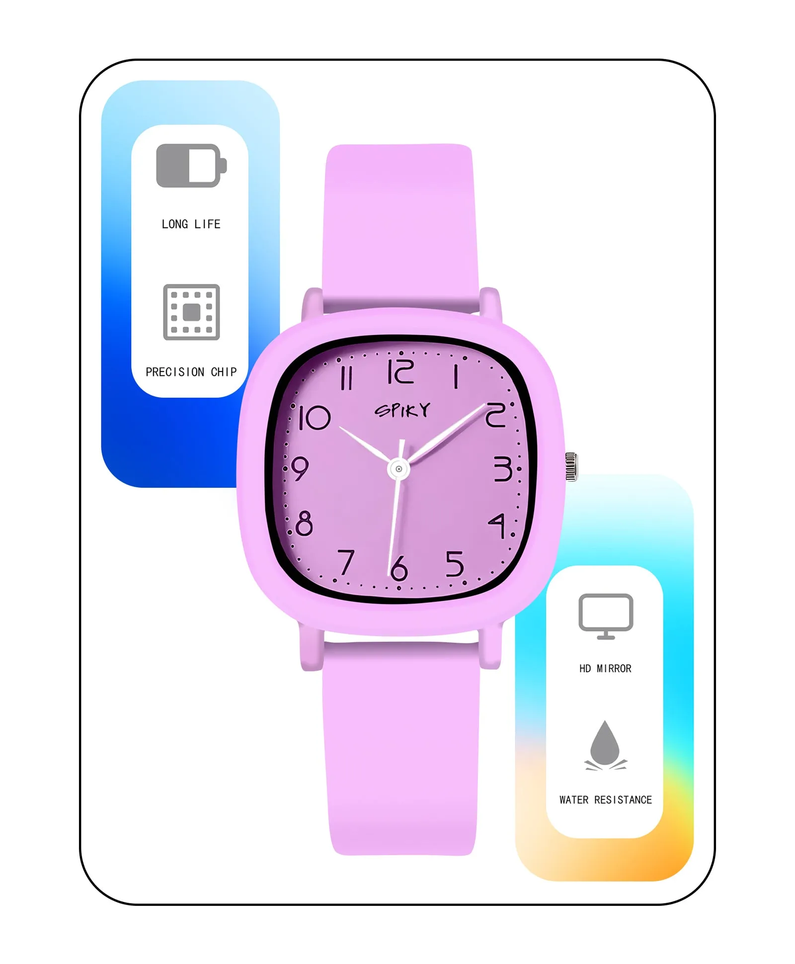 Spiky Eva19 Square Analog Watch for Kids - Green