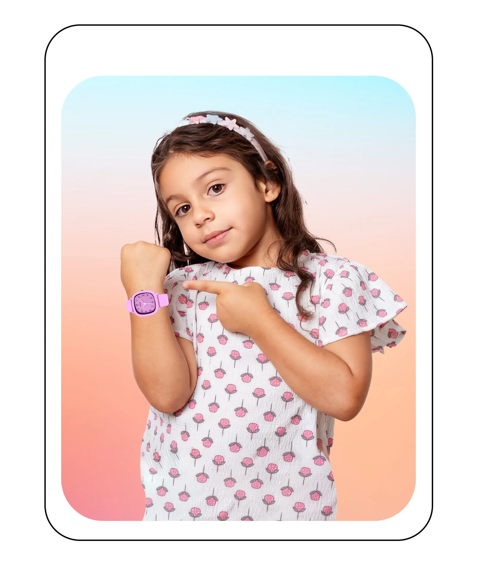 Spiky Eva19 Square Analog Watch for Kids - Green