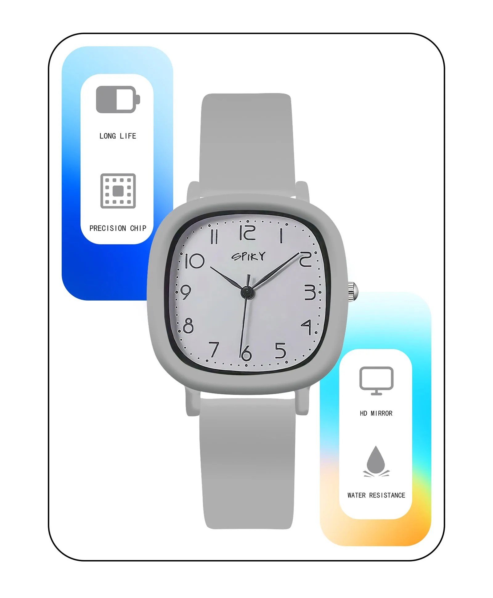 Spiky Eva19 Square Analog Watch for Kids - Green