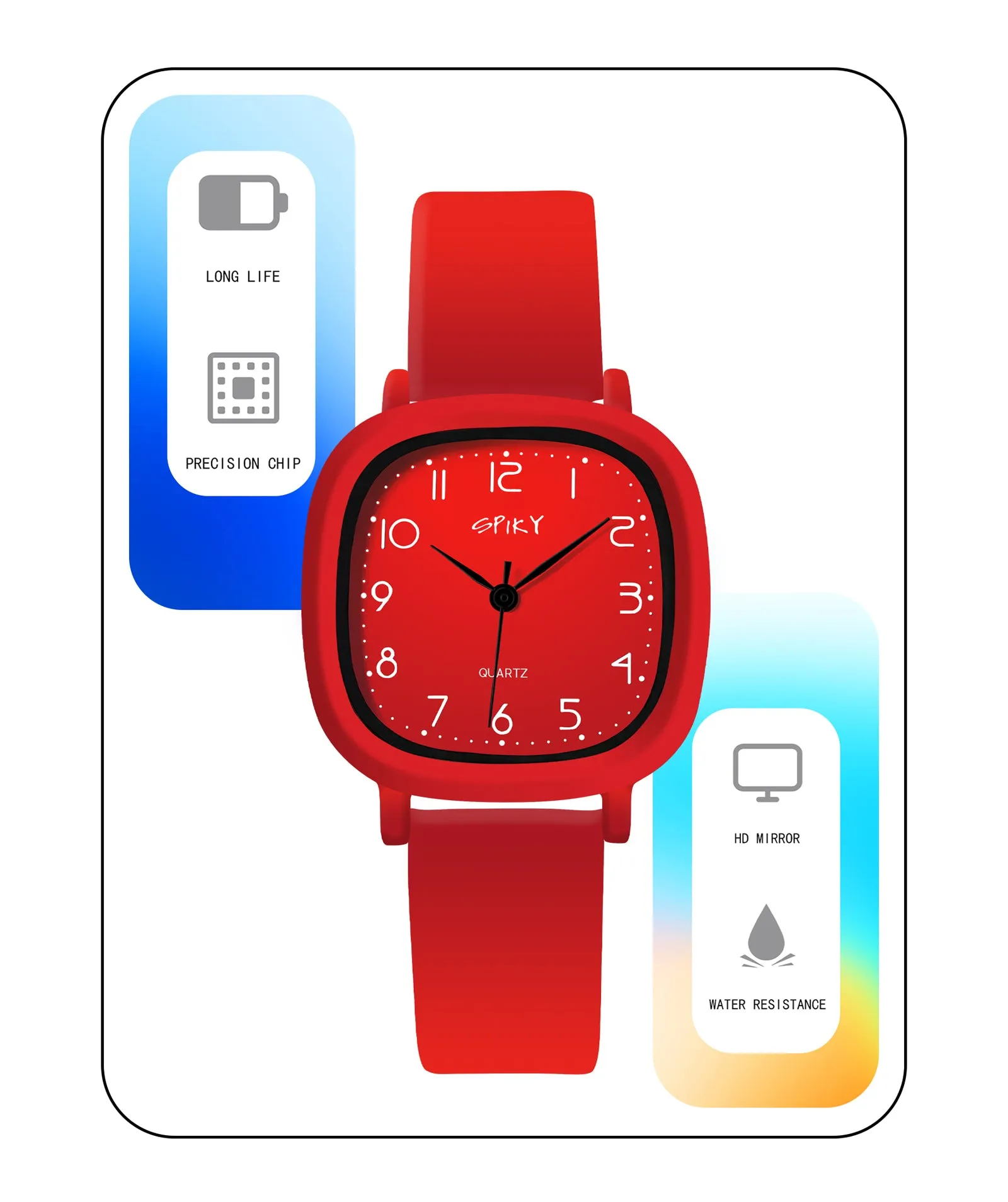 Spiky Eva19 Square Analog Watch for Kids - Green