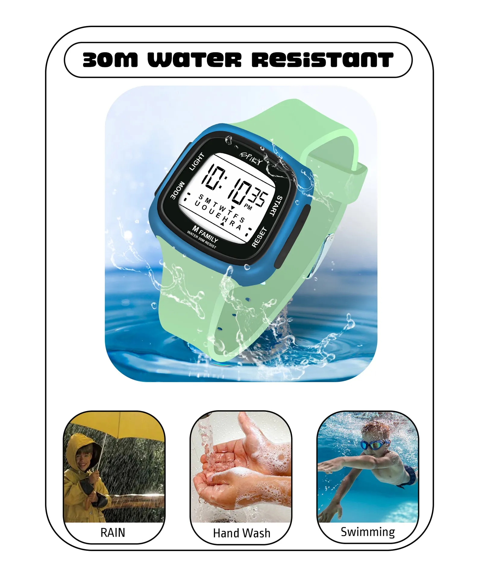 Spiky Unique Square Digital Watch for Kids - Pink