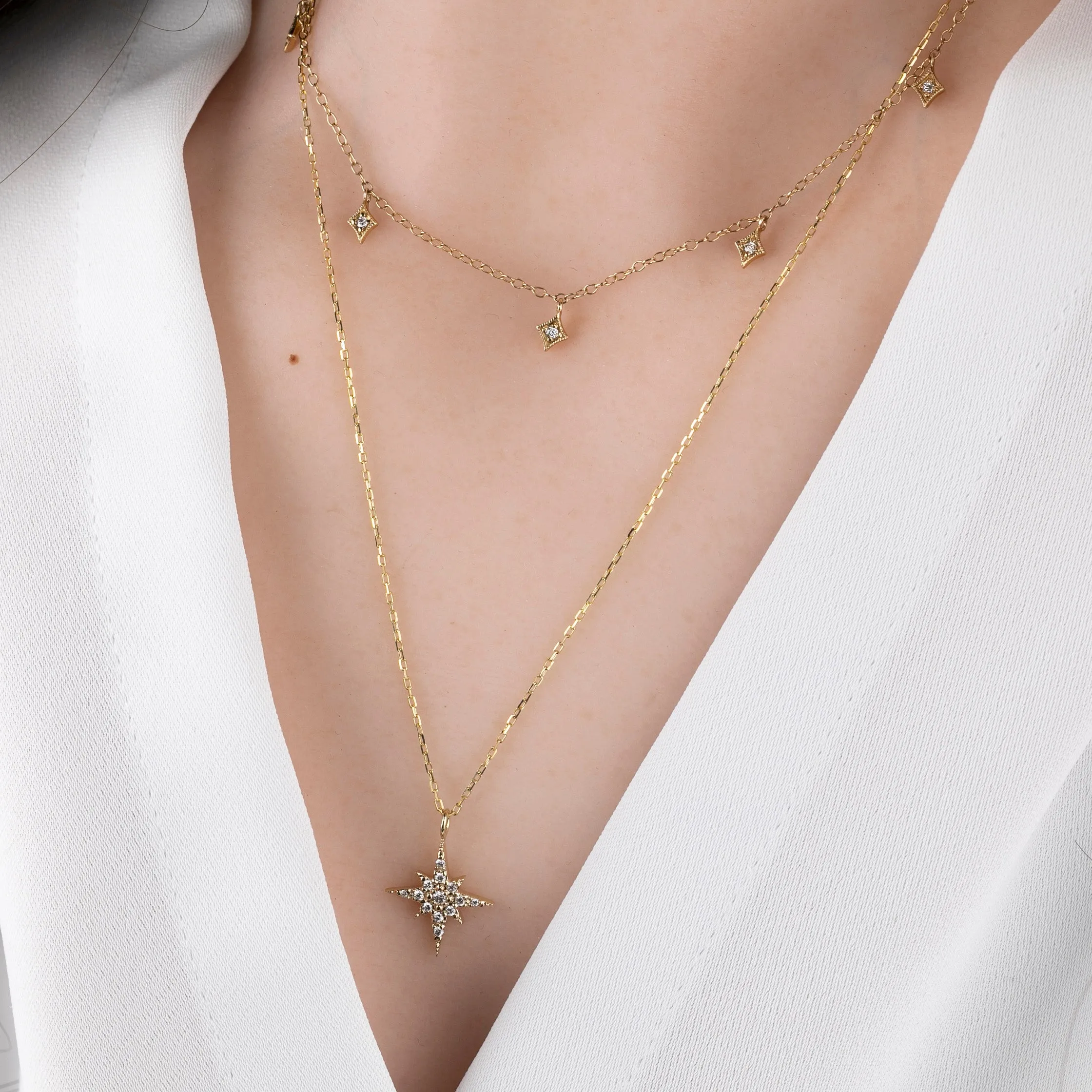 Starburst Diamond Pave Necklace (Large)