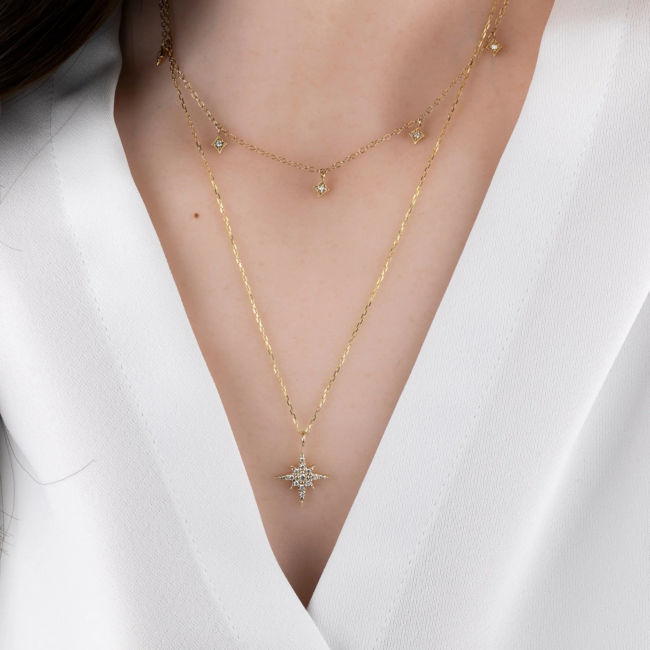 Starburst Diamond Pave Necklace (Large)