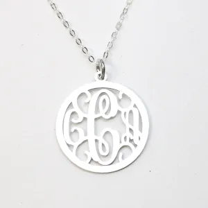 Three Letter Fancy Monogram necklace - CG488N.