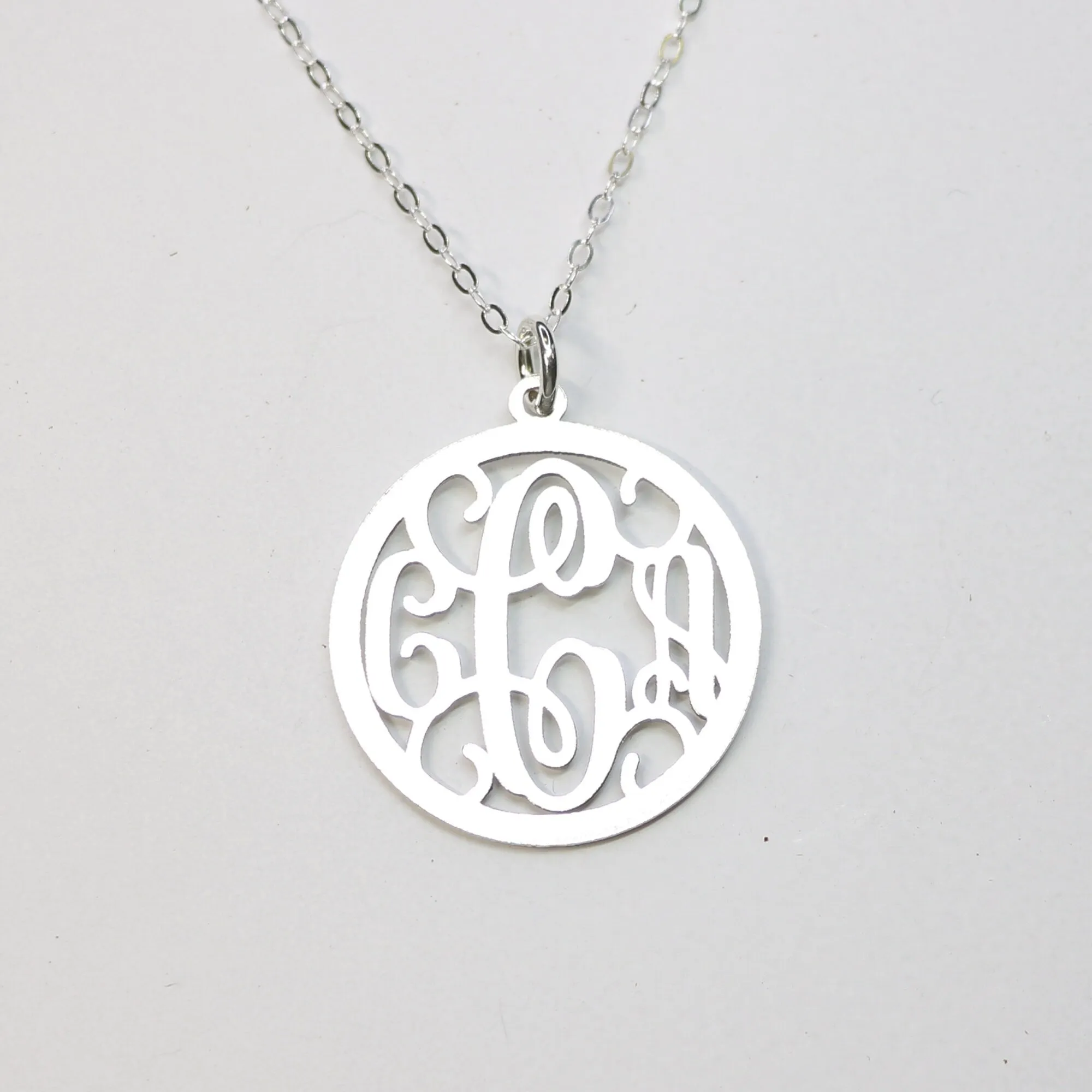 Three Letter Fancy Monogram necklace - CG488N.