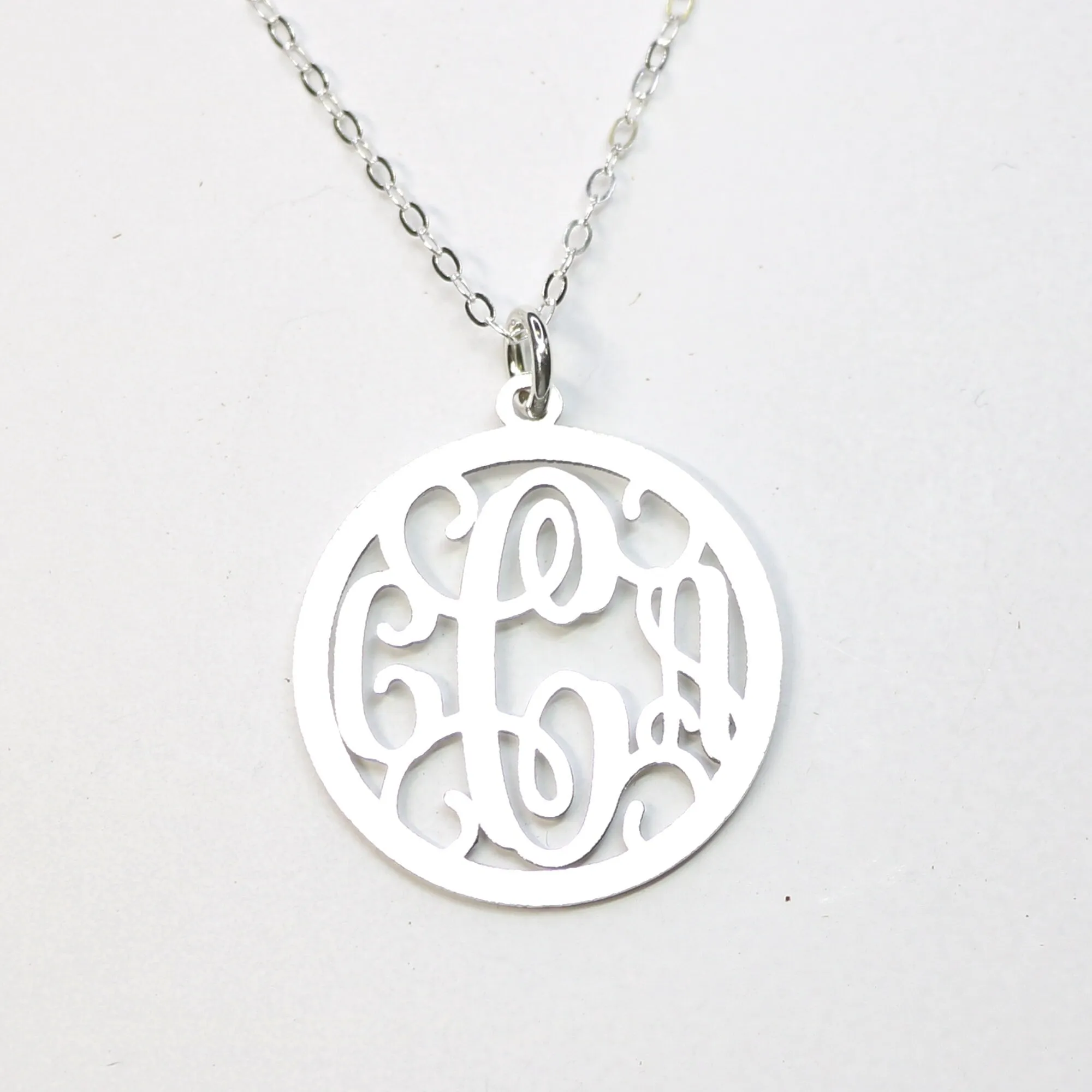 Three Letter Fancy Monogram necklace - CG488N.