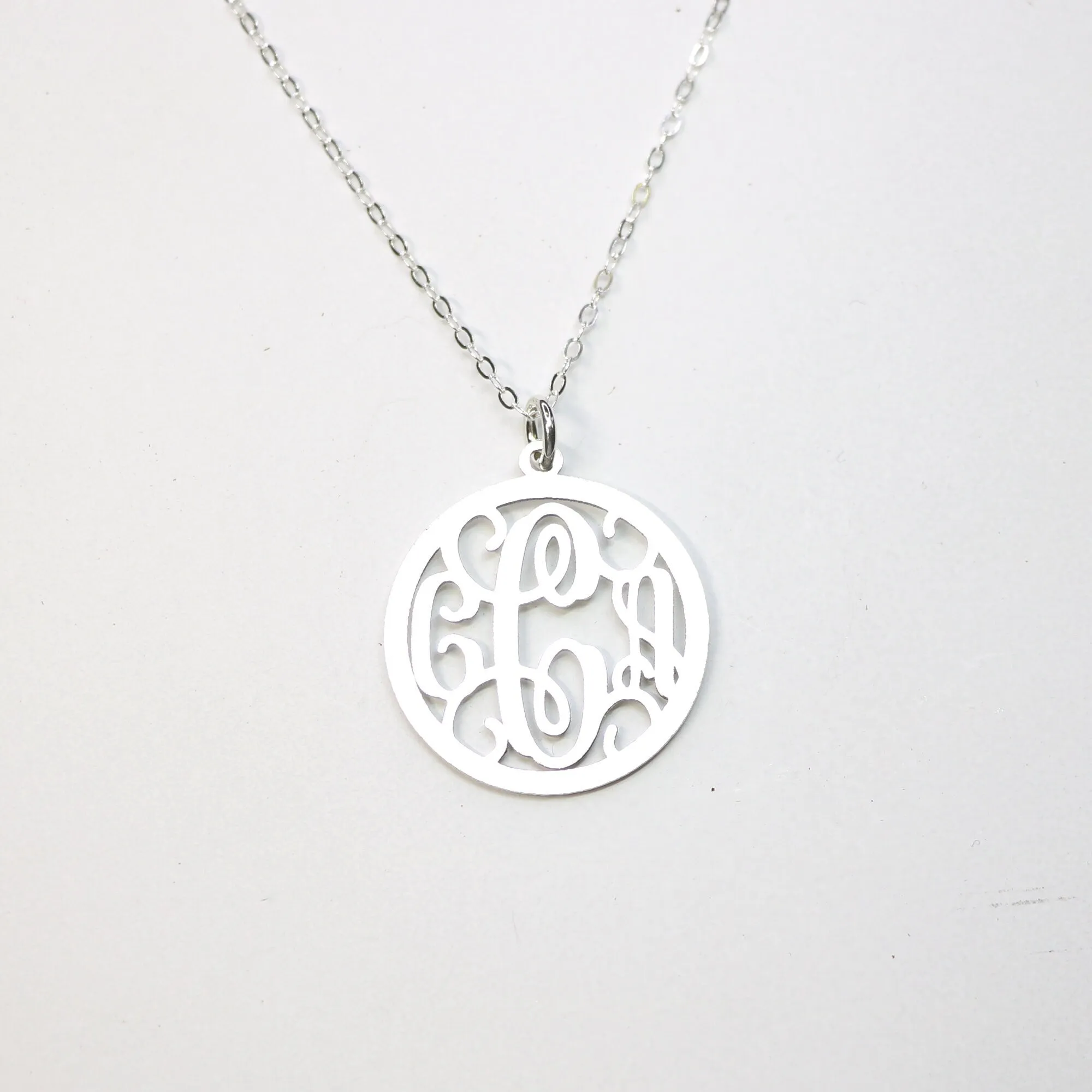 Three Letter Fancy Monogram necklace - CG488N.