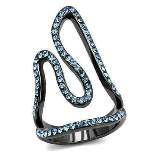 TK2695 - IP Light Black  (IP Gun) Stainless Steel Ring with Top Grade