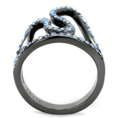 TK2695 - IP Light Black  (IP Gun) Stainless Steel Ring with Top Grade