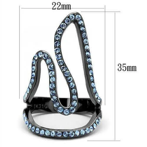 TK2695 - IP Light Black  (IP Gun) Stainless Steel Ring with Top Grade