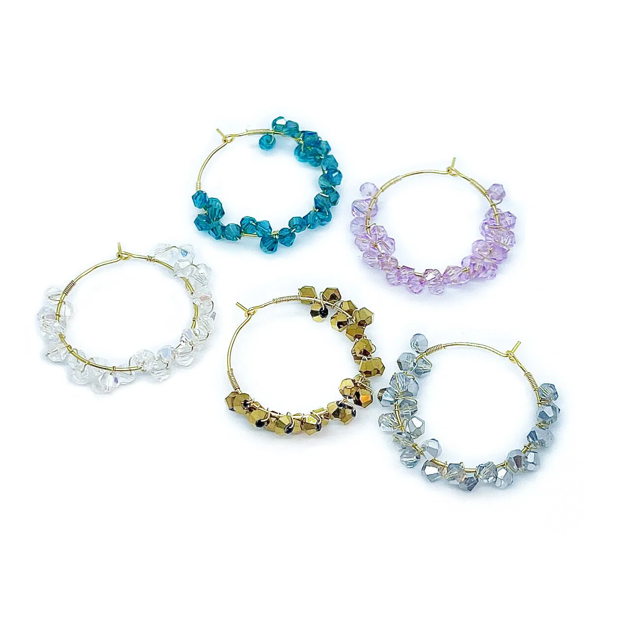 US Customize Handmade Beaded Decor Hoop Earrings Holiday Gift Self Women Girl