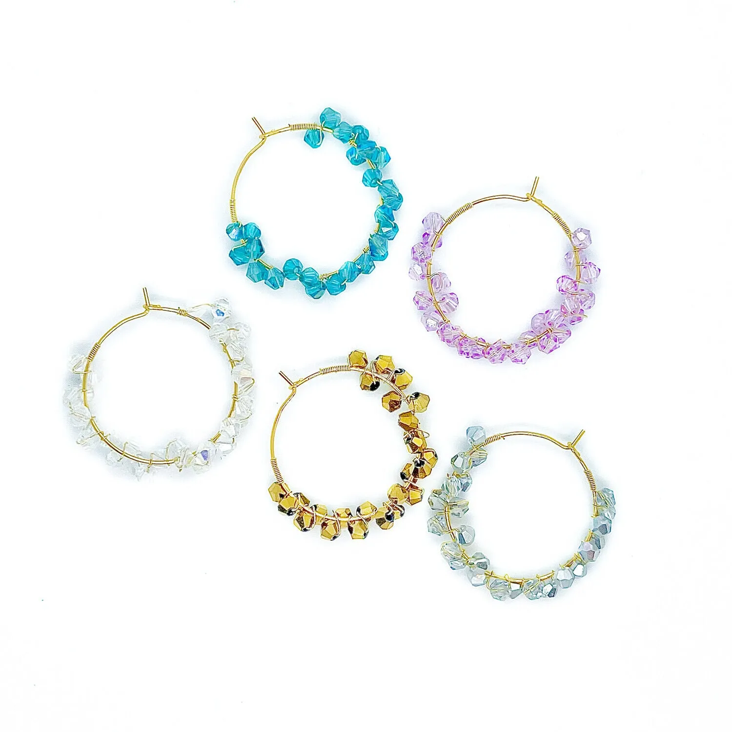 US Customize Handmade Beaded Decor Hoop Earrings Holiday Gift Self Women Girl